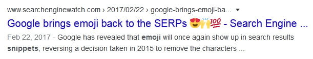 Emojis on Google SERP