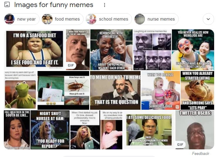 Funny Google search results on memes