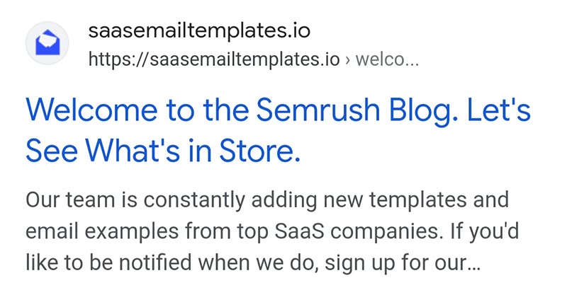 Semrush’s email template is for sale