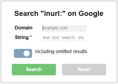 bookmarklet UI for inurl: search